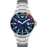 Emporio Armani Diver Heren Horloge Zilverkleurig AR11339