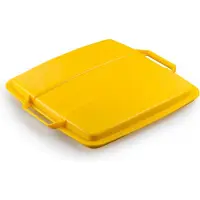 Durable Afvalverzamelbak voor recycleerbaar afval Durabin 690 L - grijs met deksel geel