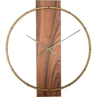 Nextime - - Wandklok- 50.8x58.2x4.3cm - Hout|Staal - Bruin -