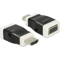 DeLOCK Premium HDMI naar VGA + 3,5mm Jack adapter - compact / zwart