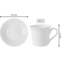 Villeroy & Boch Kaffeetassen mit Untertassen Cellini 200 ml Set van 6