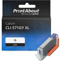 PrintAbout Inktcartridge CLI-571GY XL Grijs Hoge capaciteit geschikt voor Canon