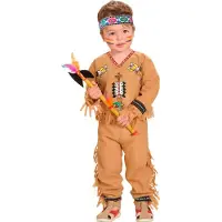 Widmann - Indiaan Kostuum - Walla Walla Tomahawk Indiaan Bruin Washington Kind Kostuum - Bruin - Maat 104 - Carnavalskleding - Verkleedkleding