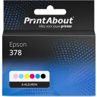 PrintAbout Inktcartridge 378 (T3781/82/83/84/85/86) 6-kleuren Multipack geschikt voor Epson