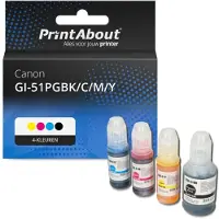 PrintAbout Inktcartridge GI-51PGBK/C/M/Y 4-kleuren Multipack geschikt voor Canon