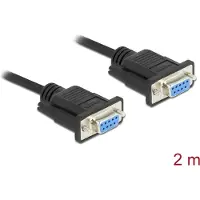 DeLOCK Serial Cable RS-232 D-Sub 9 female to female null modem with narrow plug housing - Full Handshaking - 2 m