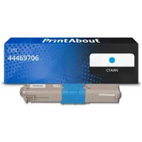 PrintAbout Huismerk OKI 44469706 Toner Cyaan