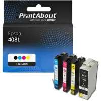 PrintAbout Inktcartridge 408L (C13T09K41/42/43/44010) 4-kleuren Multipack Hoge capaciteit geschikt voor Epson