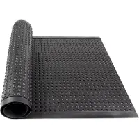 Floordirekt Werkplaatsmat - Bubble - Natuurrubber - Zwart - 90 x 500 cm