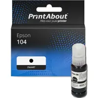 PrintAbout Inktcartridge 104 (C13T00P140) Zwart geschikt voor Epson