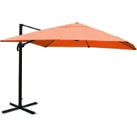 Mendler Zweefparasol -A96, horecaparasol, 3x3m (Ø4,24m) polyester/aluminium 23kg ~ terracotta zonder voet, draaibaar