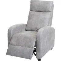 Mendler Televisiefotel -F76, relaxfauteuil Fauteuil Ligfauteuil, verstelbare ligfunctie Stof/textiel ~ vintage lichtgrijs