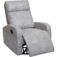 Mendler TV-fauteuil -A54 Premium, relaxfauteuil schommelfunctie, draaibaar ~ stof/textiel lichtgrijs