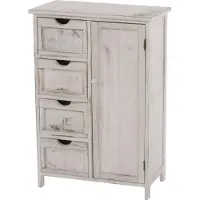 Mendler Ladekast -D12, ladekast, shabby-look vintage 82x55x30cm ~ wit