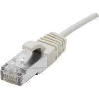 Dexlan Patchkabel Cat. 6A, S/FTP (PiMF), ultradünn, halogenfrei, mit Rastnasenschutz, grau, 0,3 m