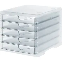Styro Ladebox styroswing light, 5 laden, uittrekstop & verzonken greep, stapelbaar, B 270 x D 340 x H 255 mm, polystyreen, transparant-transparant