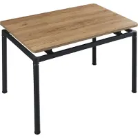 En.casa Eettafel 'Hemnes' voor 4 personen, 100 x 60 cm, stalen poten, eikenhoutlook