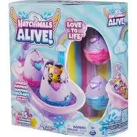 Hatchimals Alive Make a Splash Playset with 15 Accessories Bathtub 2 Color-Change Mini Figures in Self-Hatching Eggs Kids Toys for Girls and Boys