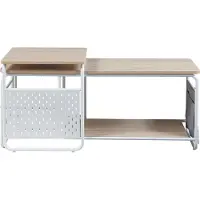 En.casa TV-tafel 'Dyrøy', 2-delig, inclusief bijzettafel, wit/eikenhout