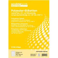 Schäfer Shop Weerbestendige etiketten, 63,5 x 33,9 mm, polyester wit, 20 vellen