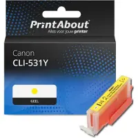 PrintAbout Inktcartridge CLI-531Y Geel geschikt voor Canon