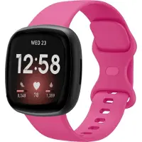 Strap-it Smartwatch bandje - siliconen horlogebandje geschikt voor Fitbit Versa 3 / Fitbit Versa 4 / Fitbit Sense / Fitbit Sense 2 - knalroze - Maat: Maat S