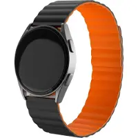 Strap-it Magnetisch siliconen bandje geschikt voor Huawei Watch GT / GT 2 42mm / Huawei Watch GT 3 42mm / Huawei Watch GT 3 Pro 43mm bandje siliconen zwart / oranje