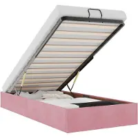 vidaXL Bedframe zonder matras 90x190 cm fluweel roze
