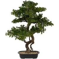 Atmosphera bonsai boom - in keramische pot - 86 cm - kunstplant - groen - Nepplanten - Sierplanten - Japanse stijl