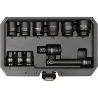 YATO Professionele 11-Delige Krachtdoppenset 1/2" - Premium CrMo SCM-440 Staal - Met AS-DRIVE Systeem - Slagmoersleutel Kwaliteit voor Industrie & Automotive