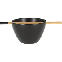 Jens Living Poke Bowl - Inclusief stokjes - 24 x 13,5 x 8,5 cm - Zwart