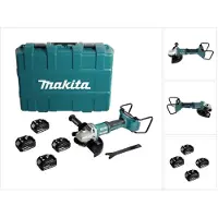 Makita DGA 900 M4KX2 accu haakse slijper 36V ( 2x18V ) 230mm borstelloos + 4x accu 4,0Ah + Ezynut + koffer - zonder lader