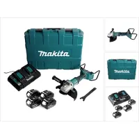 Makita DGA 900 PM4KX2 accu haakse slijper 36V ( 2x18V ) 230mm borstelloos + 4x accu 4,0Ah + dubbele lader + Ezynut + koffer