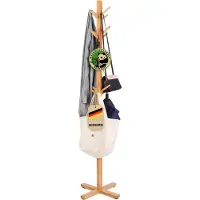 Floordirekt Bamboo Coat Rack - Oregon - 12 Hooks - Space-saving Design - Environmentally Friendly