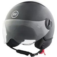 BHR 835 - Vespa helm - Glans Zwart - maat XL - Zwarte Jethelm - Scooter en Motorhelm - Helm met Vizier