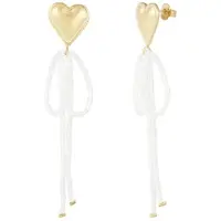Yehwang Oorbellen bow to my heart wit | Goud