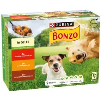 Friskies 6x Purina Bonzo () met rund, kip, lam in gelei maaltijdzakjes natvoer hond