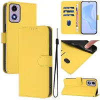Mobigear Telefoonhoesje geschikt voor Motorola Moto G04 Hoesje | Urban Wallet Bookcase Portemonnee | Pasjeshouder voor 3 Pasjes | Telefoonhoesje voor Pinpas / OV Kaart / Rijbewijs - Geel