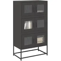 vidaXL Hoge kast 68x39x123 cm staal zwart