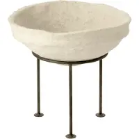 J-Line Schaal Op Voet Chad Papier Mache Wit