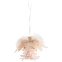 J-Line Hanger engel veren glitter licht roze