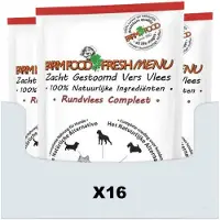 Farm food Fresh Menu rundvlees natvoer hond (zakjes 125 g) 48 x 125 g