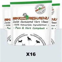 Farm food Fresh Menu runderpens met hart natvoer hond (zakjes 125 g) 32 x 125 g