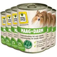 VITALstyle 6x Hondenvoer Blik Maag & Darm 400 Gr