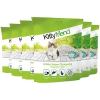 Kitty friend 6x Kattenbakvulling Vegetal White Super Clumping Litter 5 liter