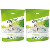 Kitty friend 2x Kattenbakvulling Vegetal White Super Clumping Litter 15 liter