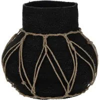J-Line Pot Zeegras Zwart Marie