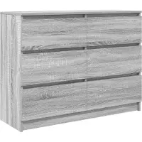 vidaXL Dressoir 100x35x76 cm bewerkt hout grijs sonoma eikenkleurig
