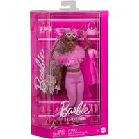 Barbie Deluxe Stijl - Zachtroze set met namaakbont - Barbiepop