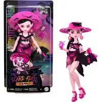 Monster High Scare-adise Island Draculaura-pop met badpak, sarong en strandaccessoires zoals hoed, zonnebrandcr?me en tas